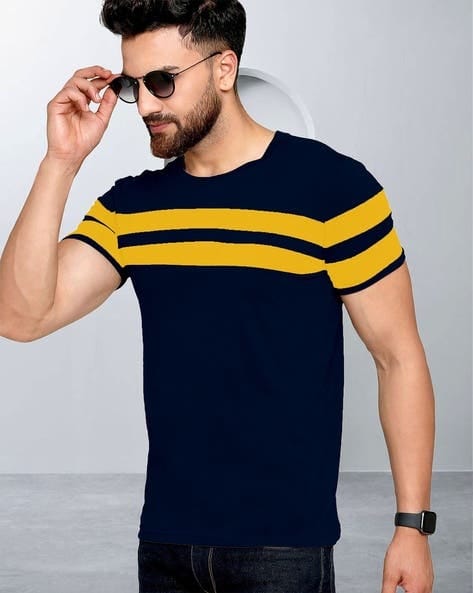 Men Cotton Blend Regular Tshirts