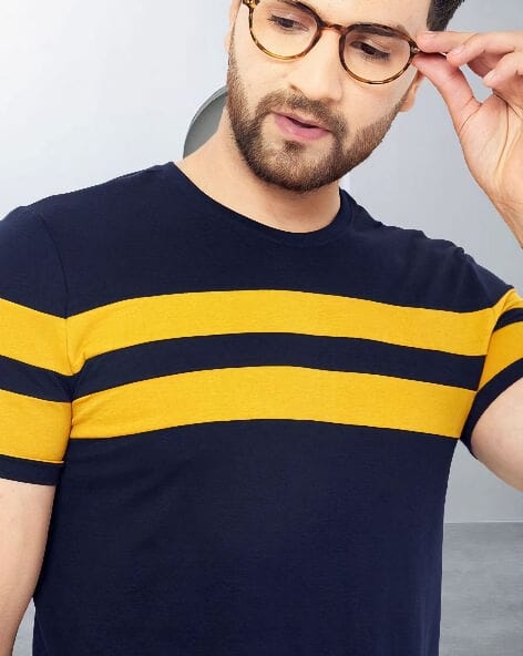 Men Cotton Blend Regular Tshirts