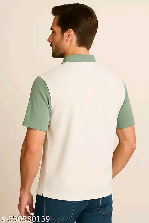 Men Striped Slim Fit Polo T-Shirt