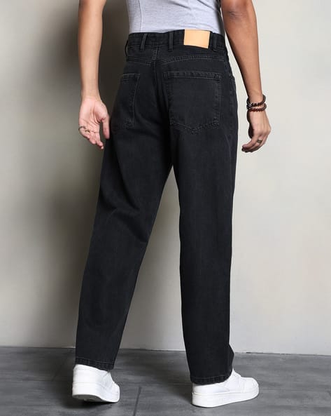 Stretchable Z black straight fit jeans