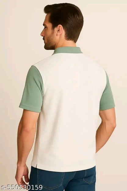 Men Striped Slim Fit Polo T-Shirt