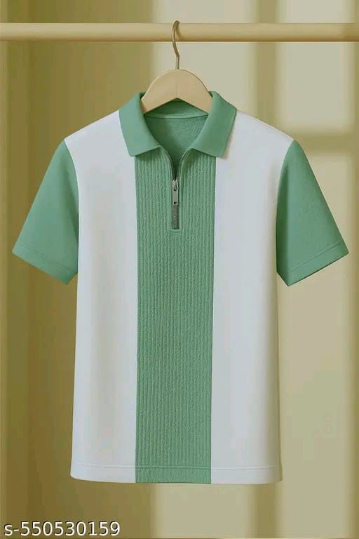 Men Striped Slim Fit Polo T-Shirt