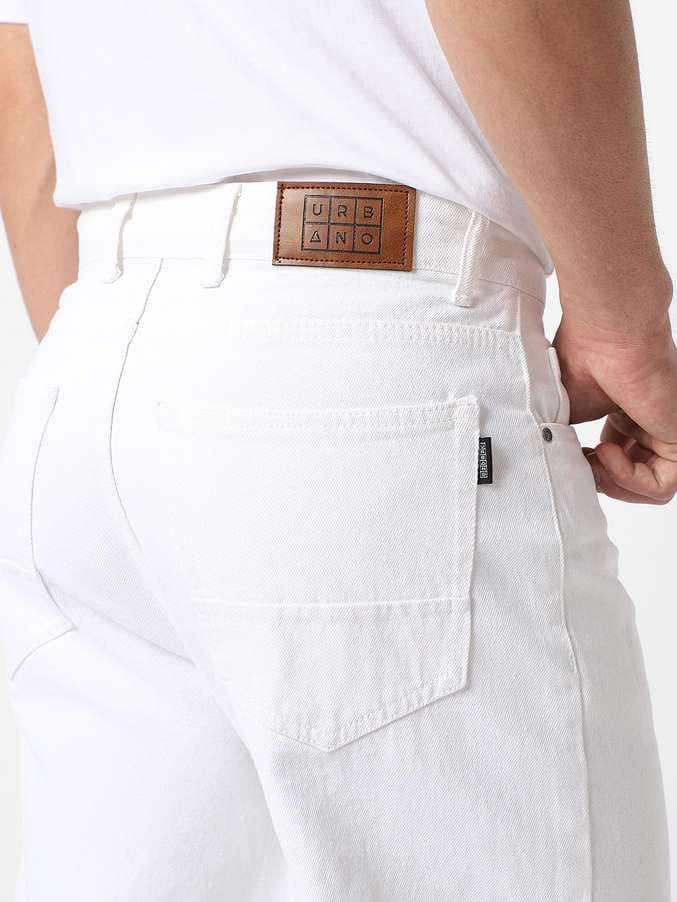 Men's Regular White Jeans